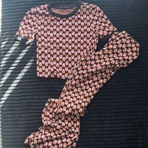 Zara Pink, Black and Cream Geometric Top and Bottom Set